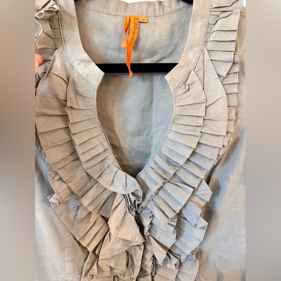 BCBGeneration Taupe Ruffled Midi Dress - Picture 5 of 8